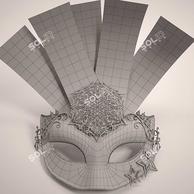 Festive New Year Mask 3D model image 3