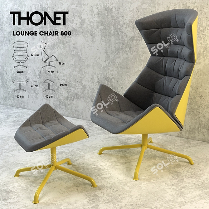 Classic THONET Lounge Chair 3D model image 1