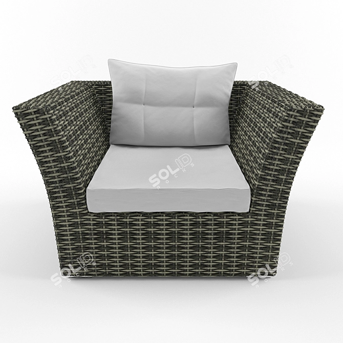 Bolzano Synthetic Rattan Chair 3D model image 2