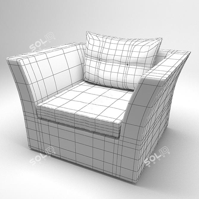 Bolzano Synthetic Rattan Chair 3D model image 3
