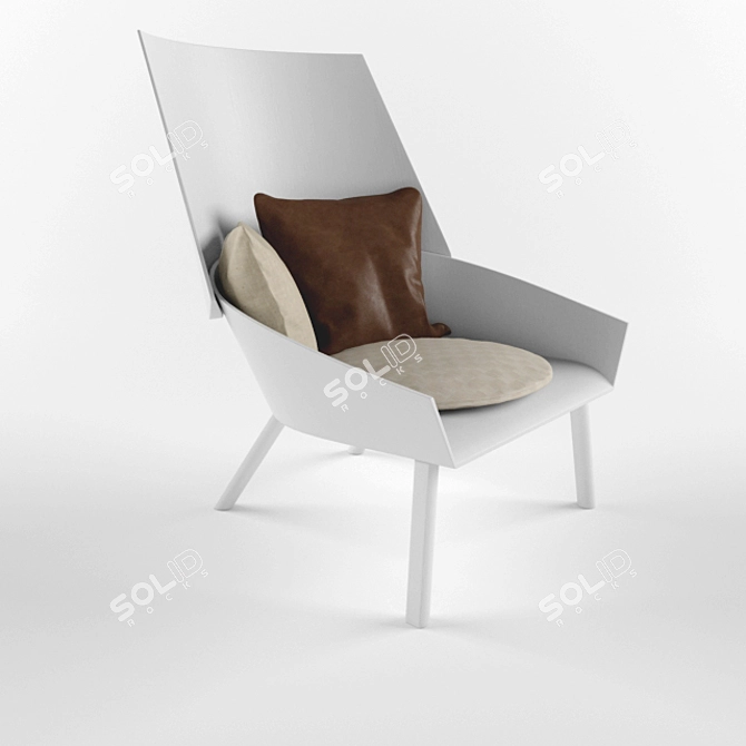 Elegant Eugene Lounge Chair 3D model image 2