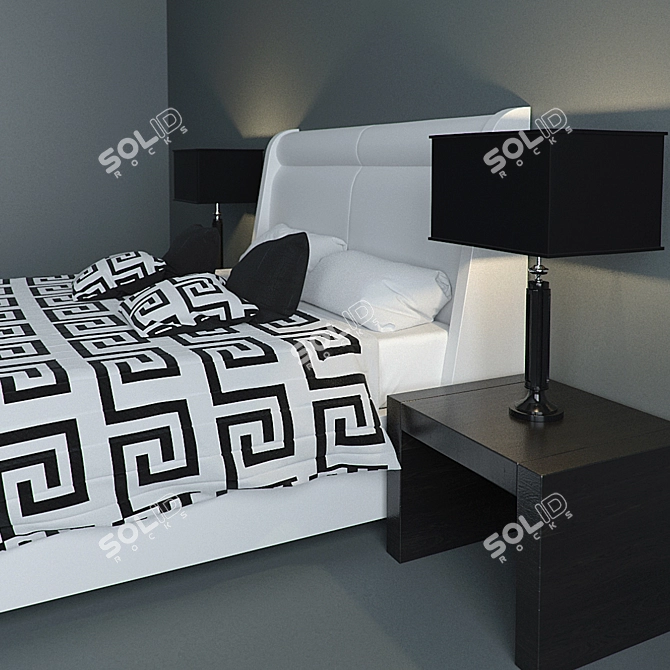 Luxury Versace Bed Set - Complete Bedroom Collection 3D model image 2
