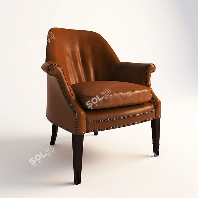 Baker Barrel Chair: Elegant and Comfortable Seating 3D model image 1