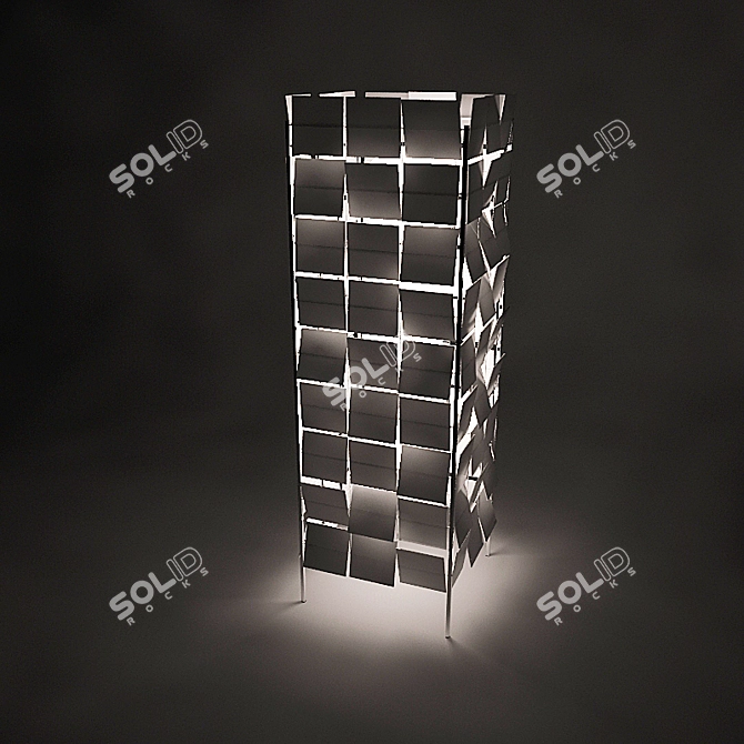 CUBRIK 3-Light Plastic and Metal Floor Lamp 3D model image 2