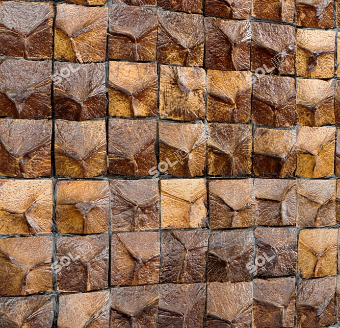 Natural Coconut Tiles 3D model image 3