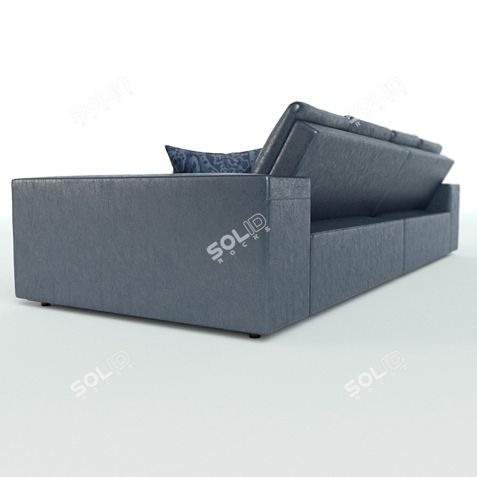 Sleek Leather Sofa: L105cm W250cm H67cm 3D model image 3