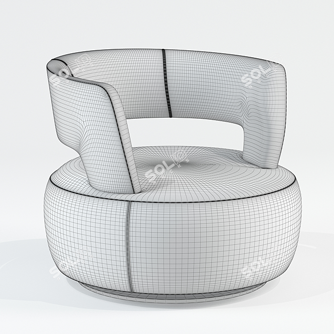 Elevate Your Comfort with Atoll Swivel Armchair 3D model image 3