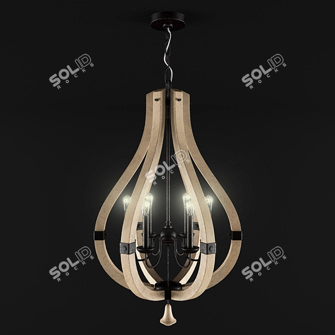 Elegant Middlefield Chandelier: 6 Candlelights 3D model image 1