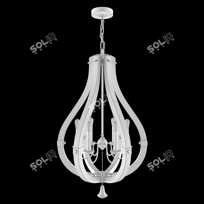 Elegant Middlefield Chandelier: 6 Candlelights 3D model image 2