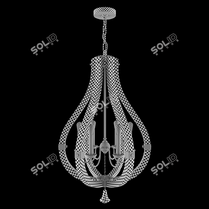 Elegant Middlefield Chandelier: 6 Candlelights 3D model image 3