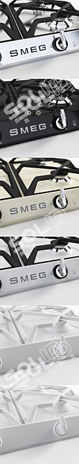 SMEG 4-Panel Cooktop Bundle 3D model image 3