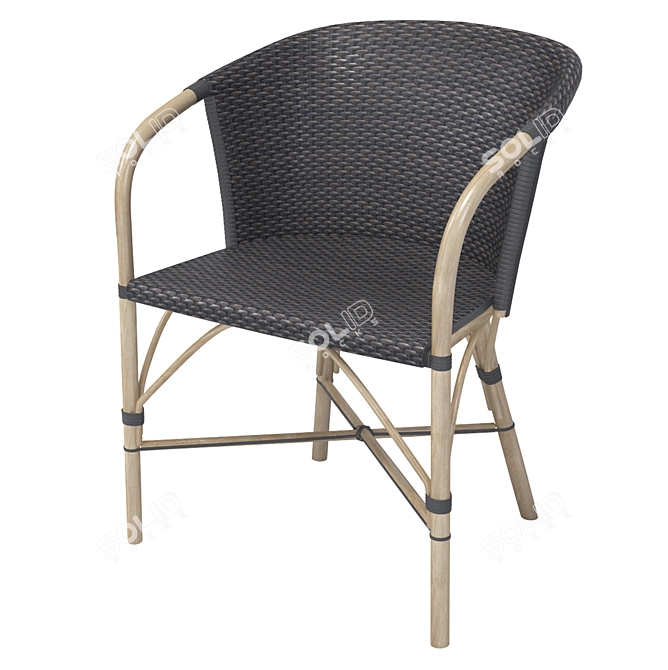 Elegant Rattan Chair - Classic Design 3D model image 1