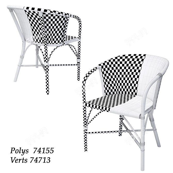 Elegant Rattan Chair - Classic Design 3D model image 3