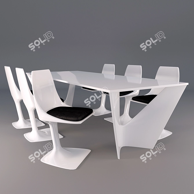 Modern Dining Set by Roche Bobois 3D model image 1