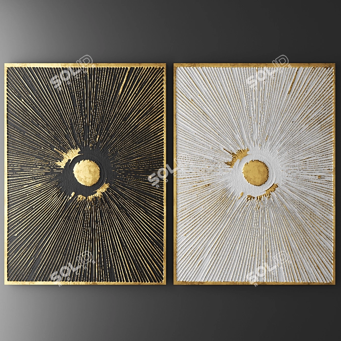 Elegant 3D Wall Panel: Custom Crafted Luxury Decor 3D model image 1