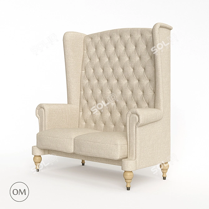 Marko Kraus Throne Armchair: Elegant and Luxurious Seating 3D model image 1