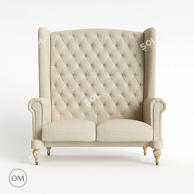 Marko Kraus Throne Armchair: Elegant and Luxurious Seating 3D model image 2