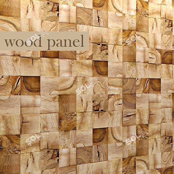 Wooden Panel 3D model image 1