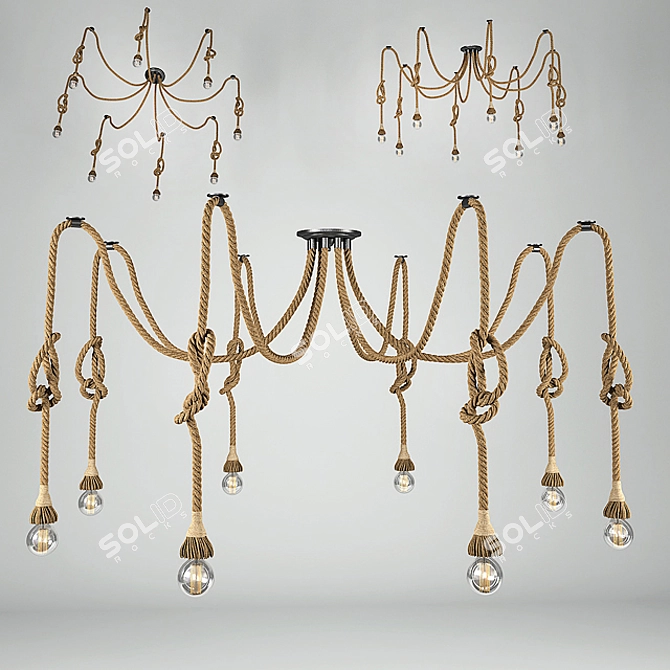 Rustic Loft Pendant Lamp 3D model image 1