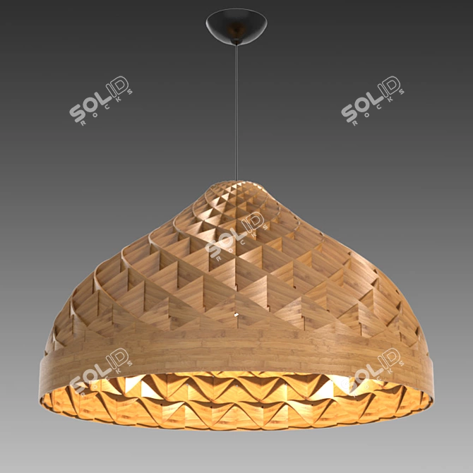 Honeycomb Bamboo Pendant: Crafted Elegance 3D model image 1