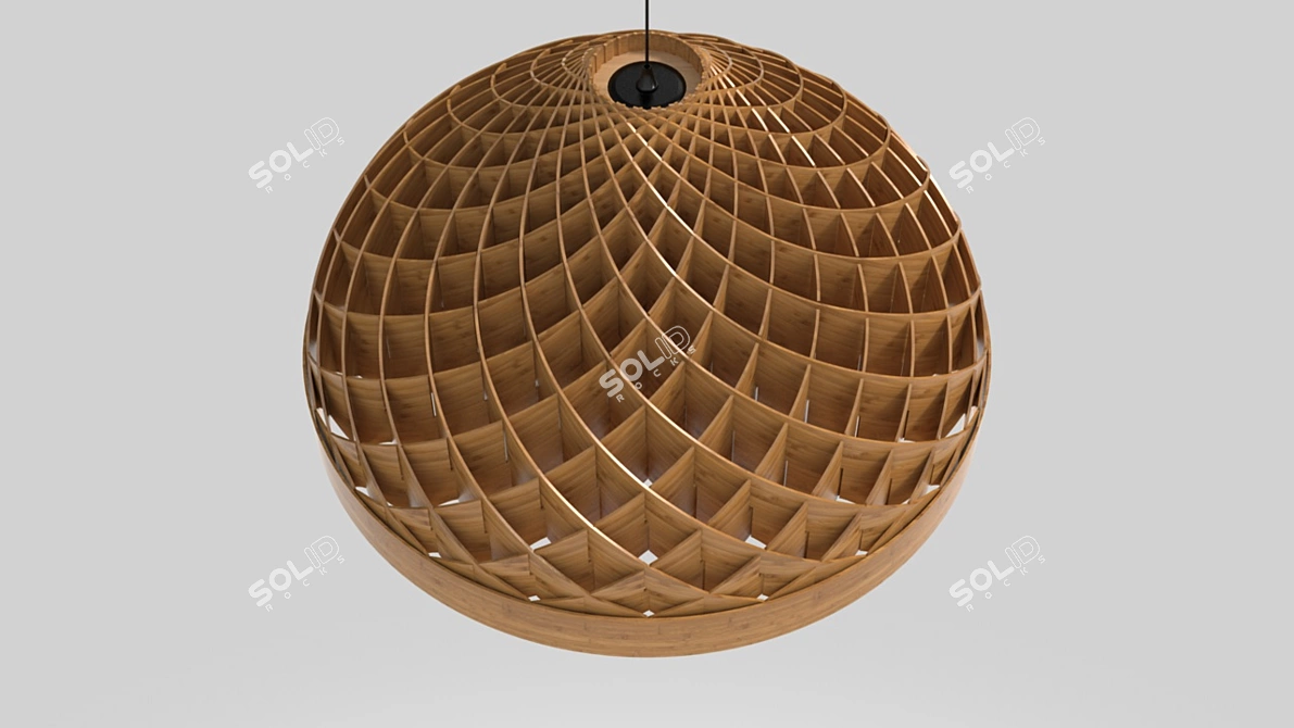 Honeycomb Bamboo Pendant: Crafted Elegance 3D model image 2