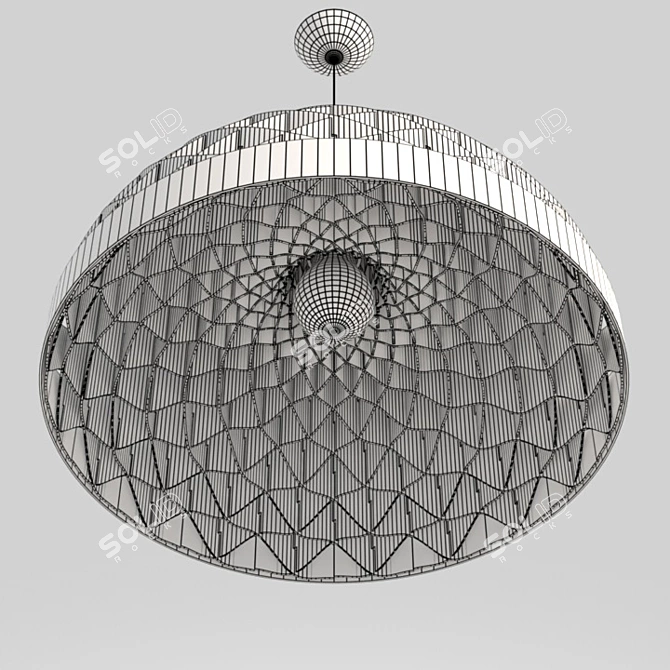 Honeycomb Bamboo Pendant: Crafted Elegance 3D model image 3