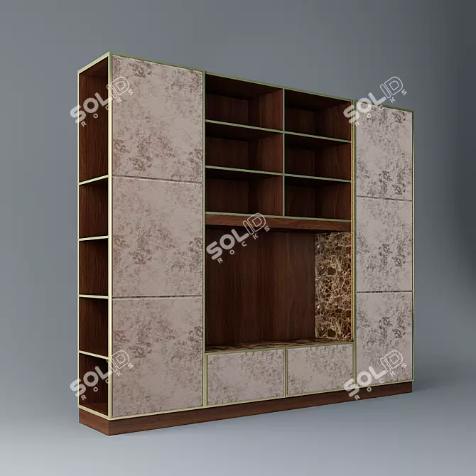 Modern TV Stand with Storage 3D model image 1