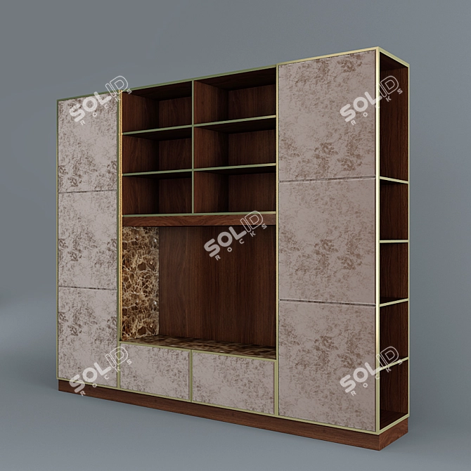 Modern TV Stand with Storage 3D model image 2