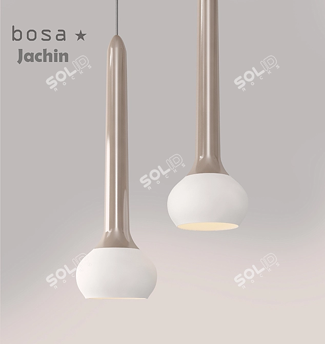 Glowing Torch: Ceramic Ceiling Lamp 3D model image 1