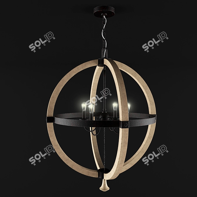 Modern Round Chandelier 3D model image 1