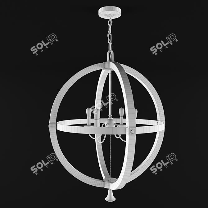 Modern Round Chandelier 3D model image 2