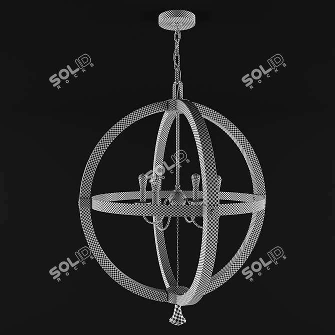 Modern Round Chandelier 3D model image 3