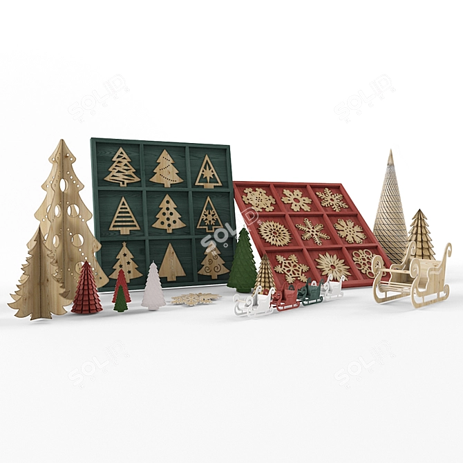 Тitle: Festive Holiday Decor Set 3D model image 1