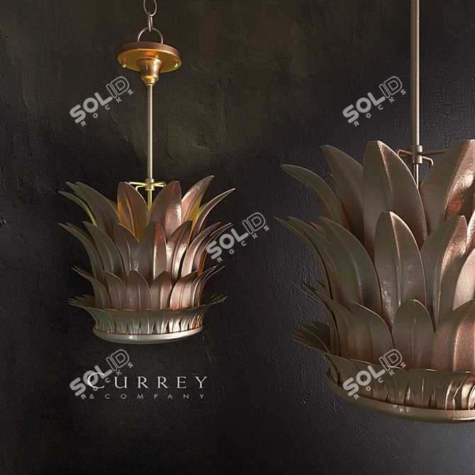 Havana Gold Foil Chandelier 3D model image 1