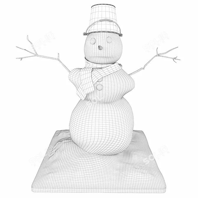 Rusty Snowman with Carrot Nose 3D model image 3