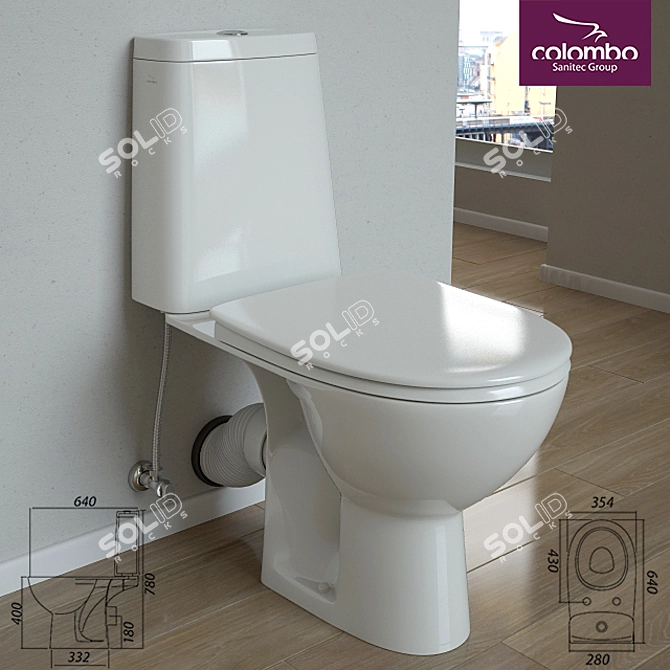 Scandinavian Optima 2 Compact Toilet 3D model image 1