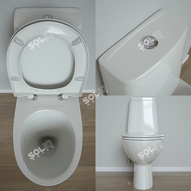 Scandinavian Optima 2 Compact Toilet 3D model image 3