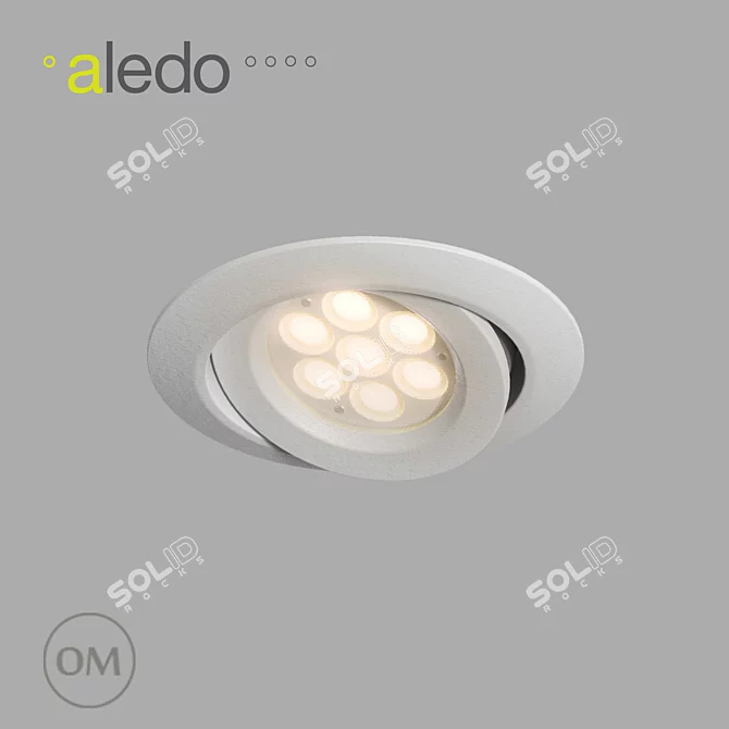 Round 7W TD20 IP44 LED Spotlight 3D model image 2