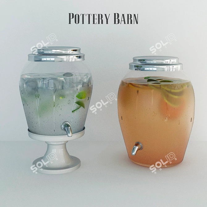 Classic Glass Beverage Dispenser Pottery Barn 3D model image 1