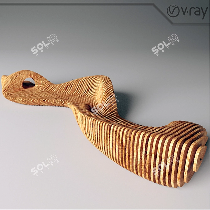 Parametric Wood Bench 3D model image 2