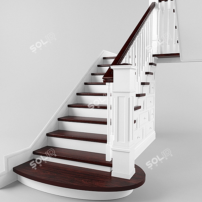 Classic Staircase 3D model image 1