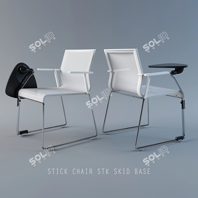 Sleek ICF Stick Chair: Perfect for Conference Rooms 3D model image 1