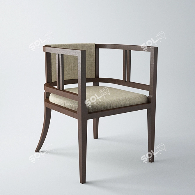 Ethnic-inspired Mawi Dining Chair by Warisan 3D model image 1