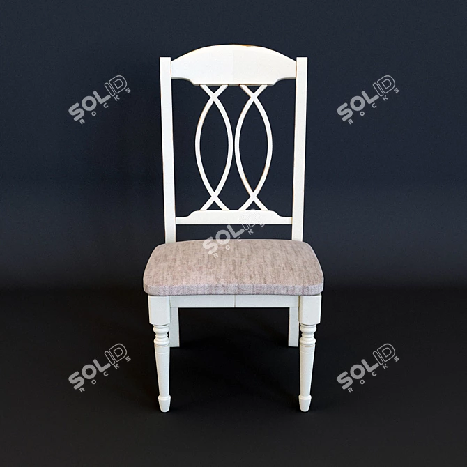 Contemporary Beige Buttermilk Chair 3D model image 2