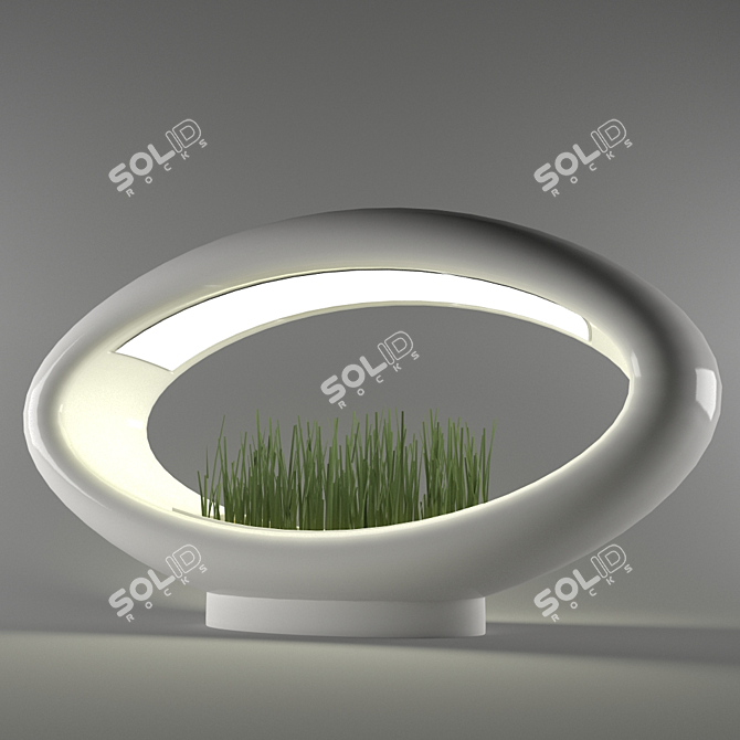 Desktop Oasis: Mini Greenhouse & Lamp 3D model image 1