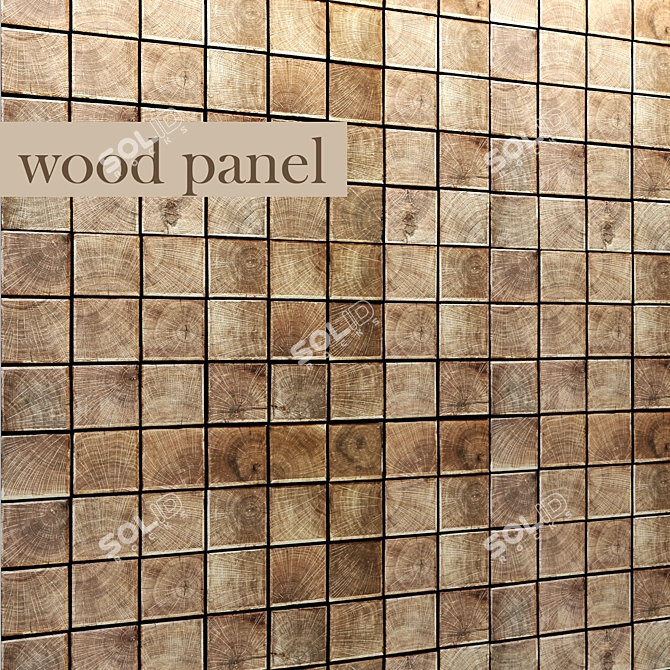 Wooden Wall Panel 3D model image 1