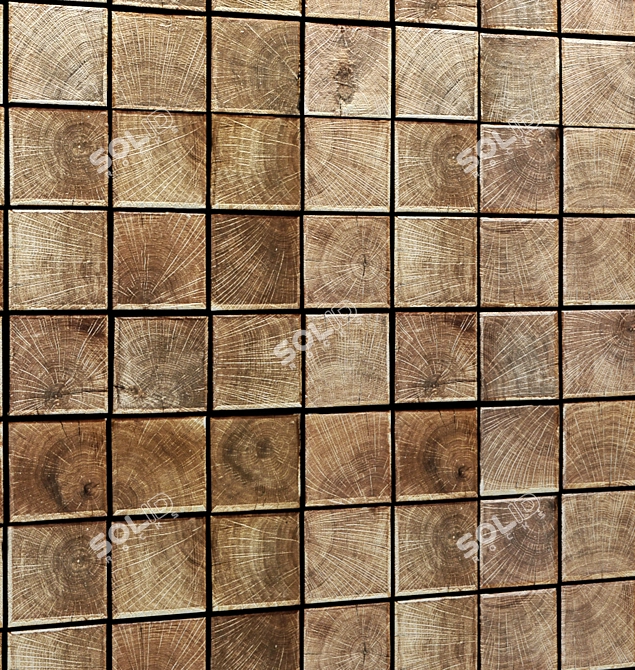 Wooden Wall Panel 3D model image 3