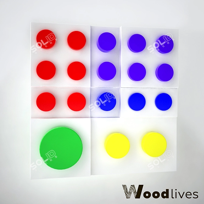 Gypsum Dots Panel - DIY Painting - 30x30cm 3D model image 1