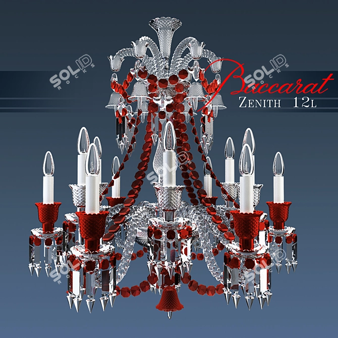 Baccarat Zenith 12L: Elegant Red & Clear 3D model image 1