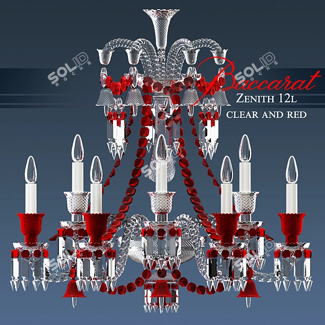 Baccarat Zenith 12L: Elegant Red & Clear 3D model image 2